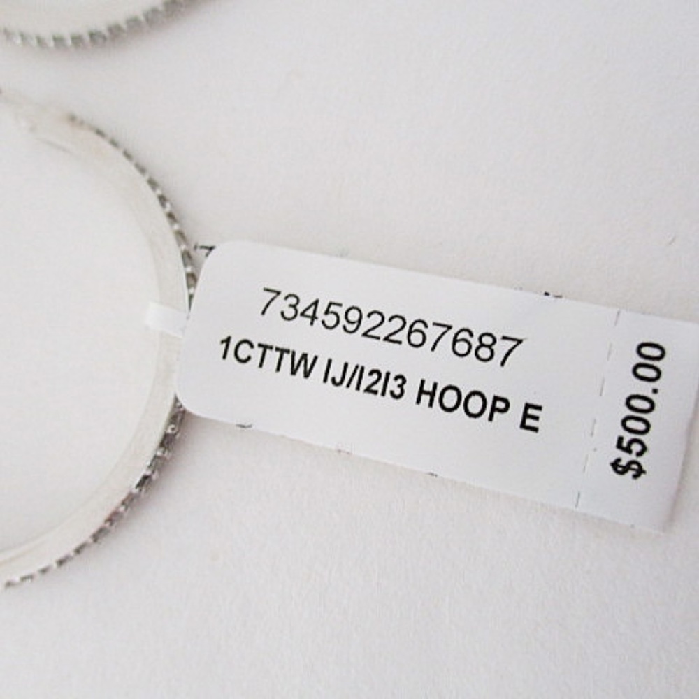 Macys Sterling Silver Hoops - Picture 3 of 8